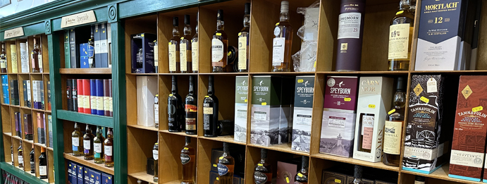 Inside of The Whisky Shop Dufftown